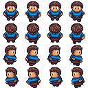 Sprite sheet for characters walking animation