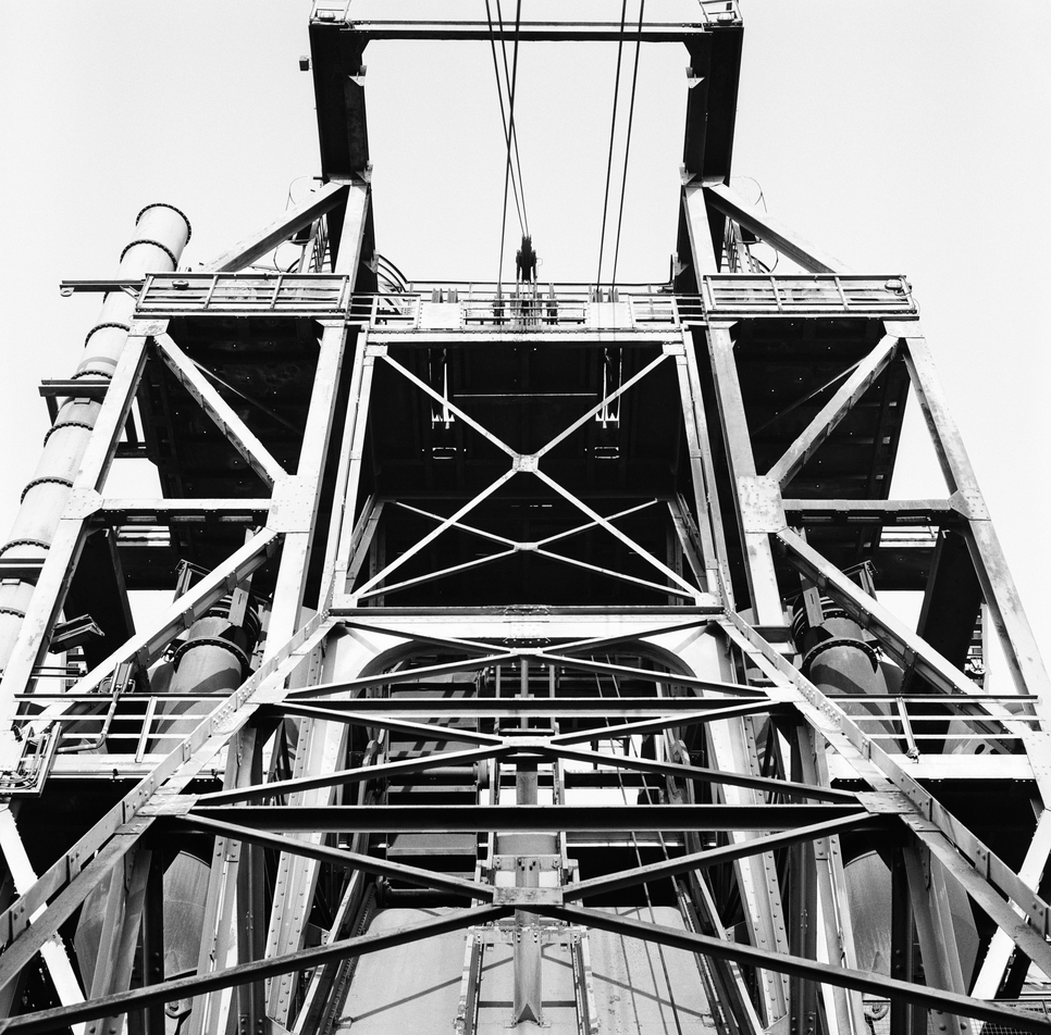 View of the lift leading to the top of the blast furnace