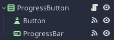 Progress button layout in Godot editor